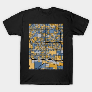 Phoenix Map Pattern in Blue & Gold T-Shirt